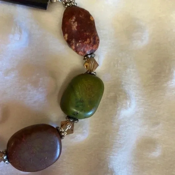 Multi Color Stone And Bead  Boho Bracelet with Clasp - Picture 6 of 7